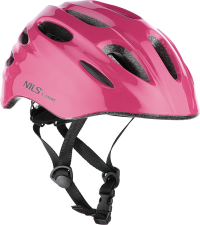 Kask dziecięcy rowerowy na rolki deskorolkę Nils Extreme MTW01 LED różowy rozmiar S (48-52 cm)