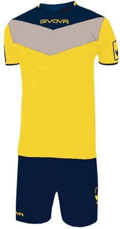 Komplet strój piłkarski koszulka + spodenki Givova Kit Campo żółto-granatowy KITC53 0704