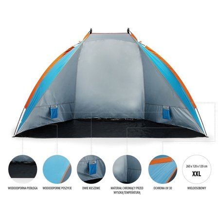 Namiot plażowy Nils Camp NC8030 niebieski 260x120x120cm
